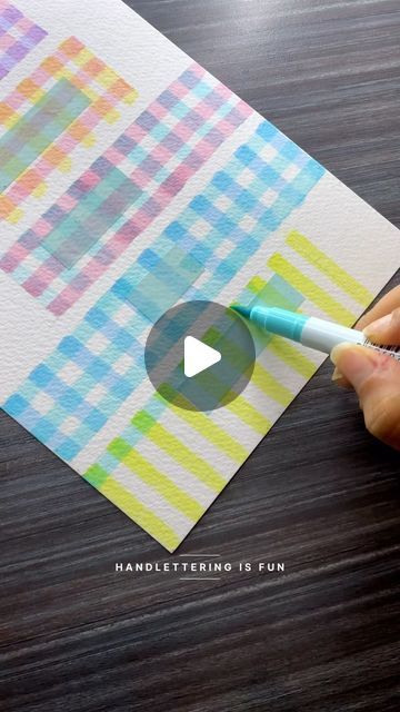 Tanisha | lettering | calligraphy on Instagram: "Checkered artwork🎨✨

I hope you enjoy watching this video!🫶🏼

.

.

.
I’m using:
Canson montval watercolour paper 
Doms pastel brush pens 
Brustro fude hard-tip brush pen
Pilot V sign pen

.

.

.

.

.

.

.

.

.

#Handletteringisfun #Handlettering #calligraphy #lettering  #moderncalligraphy #brushlettering  #calligraphyart  #letteringartist #LetteringIndia  #art" Brush Pen Designs, Pastel Brush Pen Art Ideas, Pastel Brush Pen Art, Easy Brush Pen Art, Checkered Artwork, Brush Pen Art Ideas, Drawing With Brush Pens, Q Tip Art, How To Use Pastels