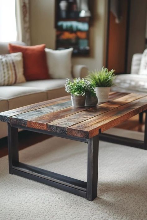 "Transform old wood into a beautiful DIY Reclaimed Wood Coffee Table! 🛠️🪑 Ideal for adding character and sustainability to your home decor. 🌿✨ #RusticFurniture #DIYHome #UpcycledDesign" Diy Coffee Table Wood, Diy Reclaimed Wood, Diy Side Table, Reclaimed Wood Coffee Table, Diy Coffee Table, Rustic Cottage, Wood Coffee Table, Diy Coffee, Furniture Makeovers