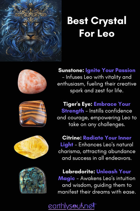 Four powerful crystals for enhancing Leo's energy and vitality Crystal For Leo Zodiac, Leo Colors, Crystals For Leo, Witchy Astrology, Leo Sun Sign, Leo Zodiac Sign, Beady Eye, Best Crystals, Sign Meaning