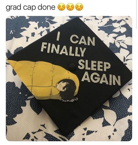 Graduation Cap Designs Finally, Graduation Cap Designs Naruto, Decorating Ideas For Graduation Caps, College Grad Ideas, Anime Cap Ideas For Graduation, Graduation Hat Designs Grad Cap, Hxh Graduation Cap, Anime Cap Decoration Graduation, Mha Graduation Cap