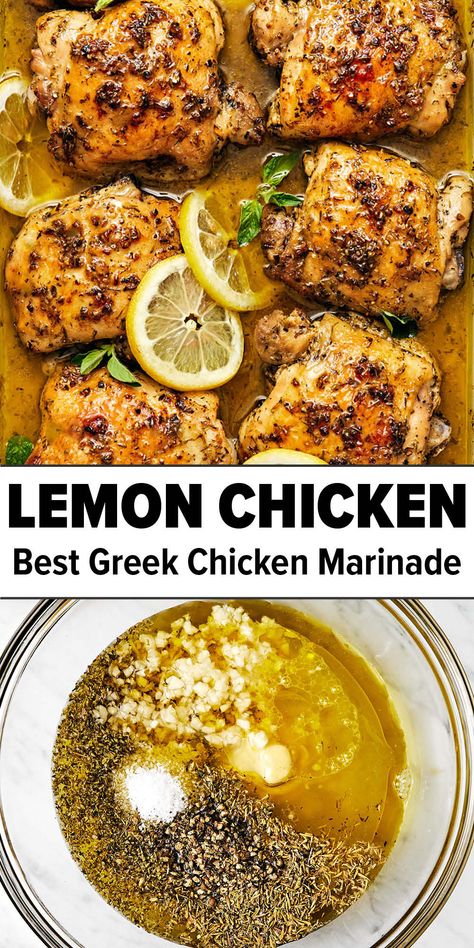 Lemon chicken recipe Greek Chicken With Lemon Rice And Feta, Mediterranean Lemon Chicken Recipes, Greek Garlic Chicken, Quick Chicken Seasoning, Greek Lemon Chicken Bowls, Greek Inspired Lemon Chicken, Athenian Chicken Recipes, Mediteranian Chicken Recipe, Greek Lemon Chicken Crockpot