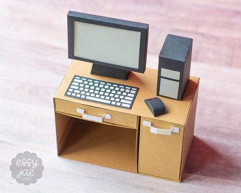 25 Crafts for Kids: From Start to Finish, Pure Joy! Cardboard Computer, Tackle Box Gift, Paper Computer, Computer Diy, Cardboard Model, Paper Flower Garlands, Computer Set, Technology Gifts, Computer Gifts