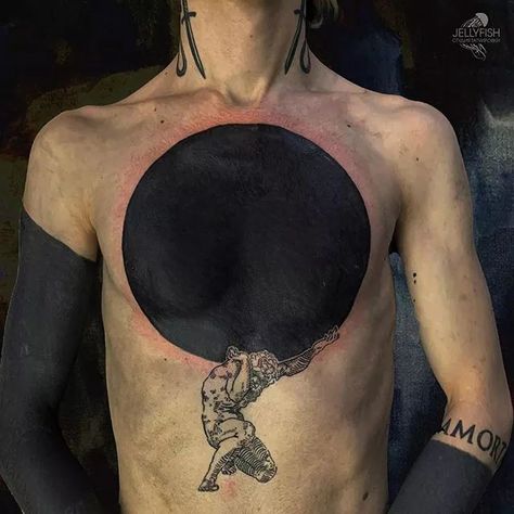 Tato Waist, Tato Wolf, Tato Women, Easy Tatoos, Sisyphus Tattoo, Tatoos Woman, 16 Tattoo, Blackout Tattoo, 4 Tattoo