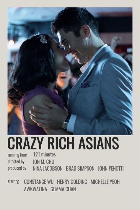 minimalist polaroid poster Crazy Rich Asians Poster, Crazy Rich Asians Aesthetic, Rachel Chu, Romcom Movies, Henry Golding, Movie Collage, Constance Wu, Wall Pics, Gemma Chan