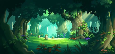 ArtStation - Magic Forest, Raul Rosell Schools Of Magic, 2d Game Background, Forest Cartoon, Game Background Art, Forest Games, 2d Game Art, Forest Background, Forest Illustration, Magic Forest