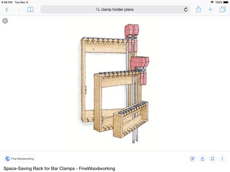 Clamp Storage, Woodworking Shop Plans, Garage Organization Diy, Woodworking Cabinets, Woodworking Storage, Tool Storage Diy, Woodworking Toys, Diy Garage Storage, Woodworking Joints