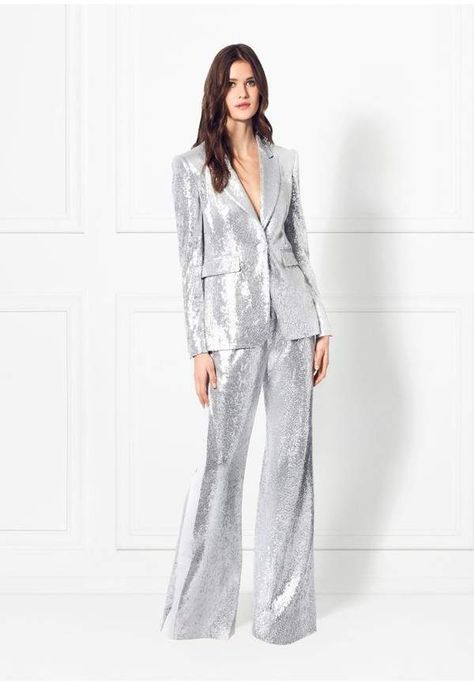 Rachel Zoe Rixey Fluid Sequin Blazer Sequin Suit Women, Sequin Blazer Outfit, Hslot Fits, Quinceñera Ideas, Sequins Blazer, Sequin Blazer Dress, Sequin Suit, Wedding Tuxedo, Wide Leg Pant Suit