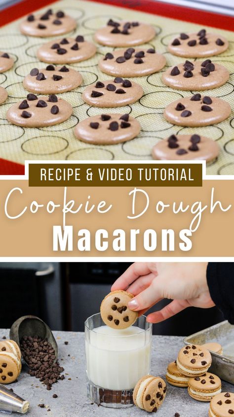 Cookie Dough Macarons, Cookie Dough Buttercream, Easy Macaroons Recipe, Making Macarons, French Macaroon Recipes, Macarons Recipe, Macaron Filling, French Baking, Macaroon Cookies