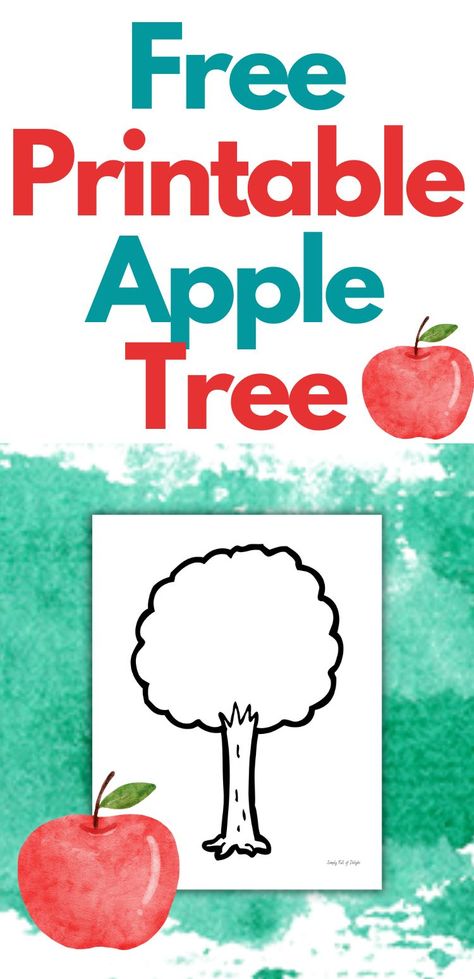 free apple tree printable for apple tree crafts preschool Apple Tree Clipart Free Printable, Apple Tree Handprint Craft, Apple Tree Printables Free, Apple Tree Craft Kindergarten, Apple Thumbprint Craft, Fall Apple Activities For Toddlers, Free Preschool Apple Activities, Apple Tree Fingerprint Craft, Fruit Tree Crafts Preschool