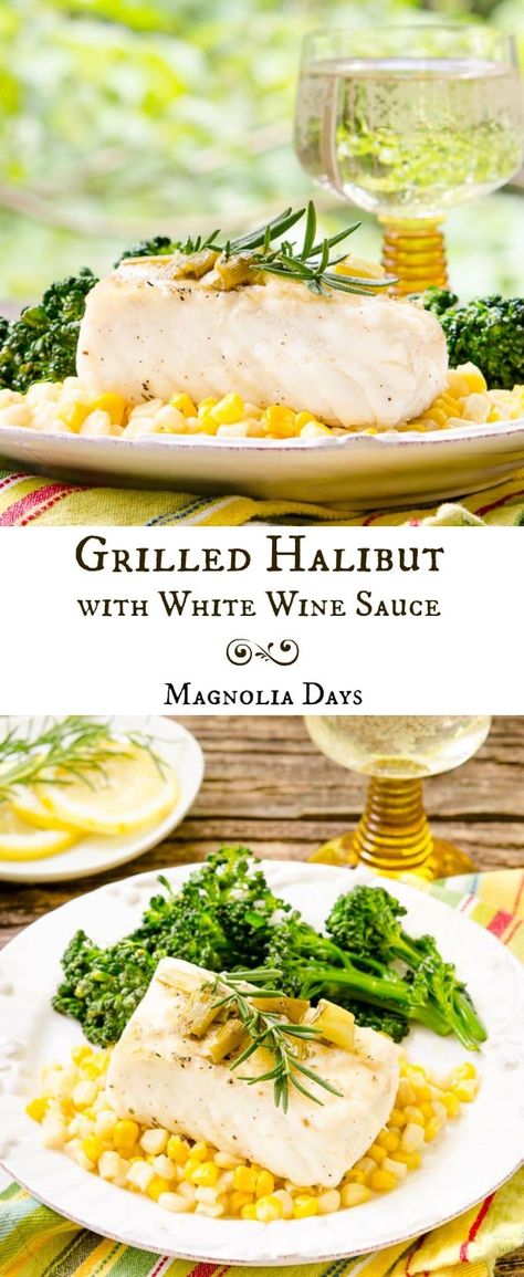 Grilled Halibut Recipes, Rosemary Sauce, Bbq Seafood, Seafood Dish Recipes, Grilled Fish Recipes, Grilled Halibut, Halibut Recipes, Seafood Bake, Bbq Pork Ribs