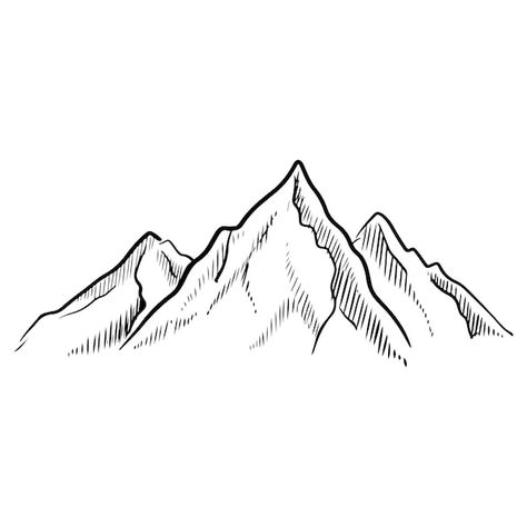 Mountain Sketch, Mountain Drawing, Sketch Style, Black And White Style, Natural Rock, Vector Hand, Free Vector Art, Stone Rocks, Photo Illustration