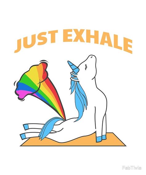 "Funny Unicorn Yoga Farting Rainbow Just Exhale" Posters by FabTivia | Redbubble Funny Unicorn Pictures, Im A Unicorn, Funny Unicorn Quotes, Unicorn Yoga, Happy Birthday Unicorn, Unicorn Farting Rainbows, Unicorn Farts, Unicorn Stuff, Unicorn Quotes