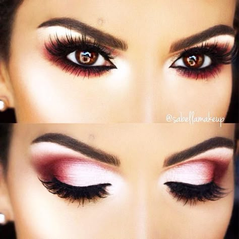 Wedding Makeup Products, Orange Smokey Eye, Smokey Eye Steps, Eye Makeup Wedding, Smokey Eyes Tutorial, Smokey Eye Palette, Red Smokey Eye, Eye Makeup For Hooded Eyes, Eyeshadow For Hooded Eyes