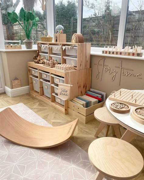 Ikea Montessori Playroom, Japandi Kids Room, Ikea Toddler Room, Deco Classroom, Baby Room Essentials, Montessori Play Room, Gym Playroom, Ikea Kids Playroom, Ikea Montessori