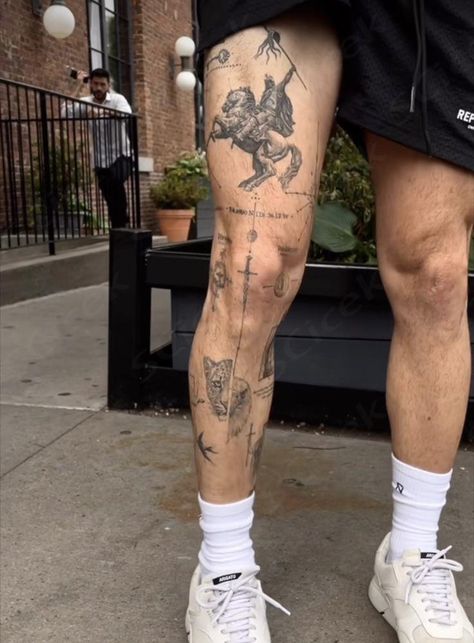 Simple Leg Tattoos, Thigh Tattoo Men, Tattoo Perna, Simple Forearm Tattoos, Mayan Tattoos, Shin Tattoo, Full Leg Tattoos, Simple Tattoos For Guys, Men Tattoos Arm Sleeve