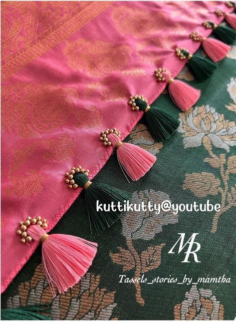 Saree Pallu Kuchulu Designs, Saree Tussel Design Latest, Long Tassels For Saree Pallu Latest, Saree Kunjam Designs, Saree Resa New, Kuchulu For Pattu Sarees Bridal, Saree Palav Latkan, Kucchu Designs Saree Simple, Kuch Designs For Saree