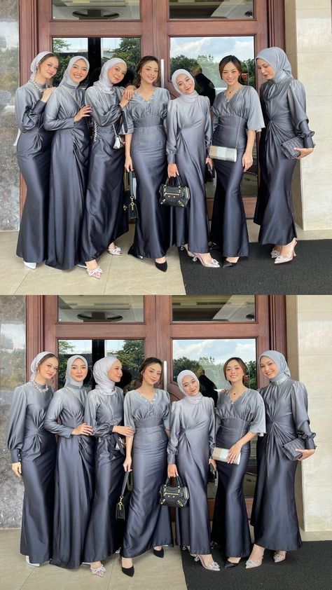 Baju Bridesmaid Hijab, Hijab Bridesmaid, Model Dress Kebaya, Dress Muslim Modern, Braidsmaid Dresses, Kebaya Modern Dress, Dress Gamis, Kebaya Dress, Kebaya Muslim