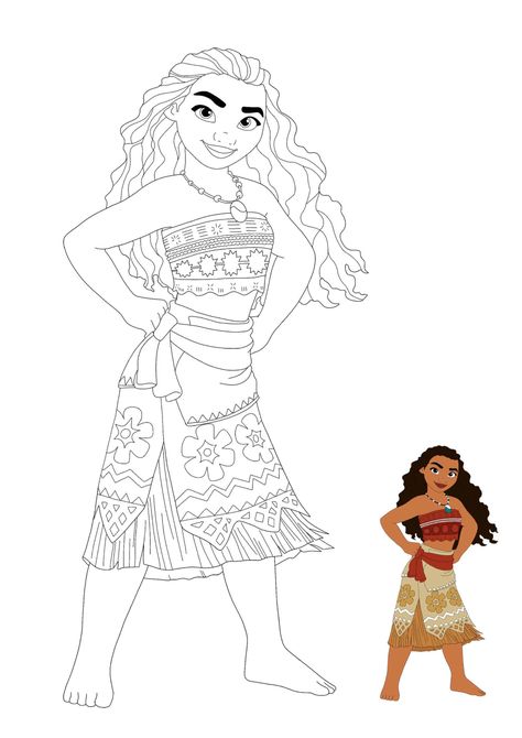 Princess Moana Coloring Pages - 2 Free Coloring Sheets (2020) Moana Coloring Pages Free Printable, Elena Disney Princess, Moana Coloring Sheets, Moana Drawing, Princess Coloring Sheets, Moana Coloring, Disney Coloring Sheets, Moana Coloring Pages, Moana Disney