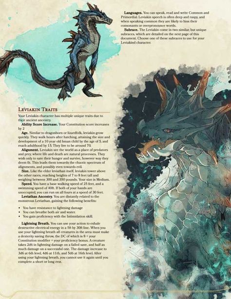 Dnd Underwater, Goliath Barbarian, Homebrew Races, Dnd Subclasses, 5e Races, Dnd Monster, Dungeons And Dragons Races, Dnd Homebrew, Dnd Races