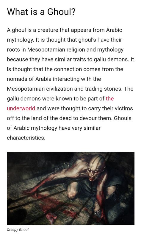 Ghoul Mythology, Demon Facts