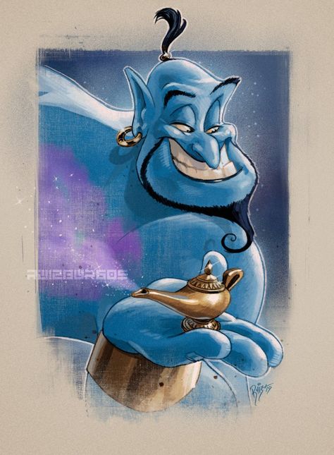 Aladdin Animation, Aladdin Art, Tom Whalen, Disney Pop Art, Disney Mignon, Aladdin 1992, Genie Aladdin, Disney Artwork, Disney Sketches