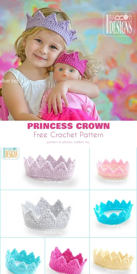 Crochet Princess Crown Free, Crochet Newborn Crown Free Pattern, Crochet Tiara Free Pattern Princesses, Princess Crown Crochet Free Pattern, Crochet Princess Dress Free Pattern, Crochet Infant Crown Pattern Free, Crochet Crown Headband Free Pattern, Crocheted Crown Pattern Free, Crochet Princess Crown