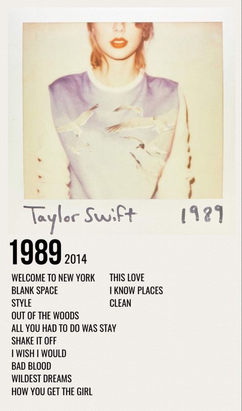 Taylor 1989 Album Cover, 1988 Taylor Swift Album Cover, Taylor Swift Album Cards, Taylor Swift 1989 Album Poster, 1989 Album Poster, 1989 Taylor Swift Song List, Taylor Swift Album Songs List, 1989 Songs Taylor Swift, 1989 Song List