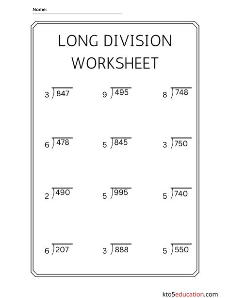 Long Division Worksheets 3rd Grade, Grade 5 Division Worksheets, Division For 4th Grade, 3rd Grade Math Worksheets Division, Division Grade 5 Math Worksheets, Long Division Worksheets Grade 5, Division For 3rd Grade, Division Sums For Grade 3, Easy Division Worksheets