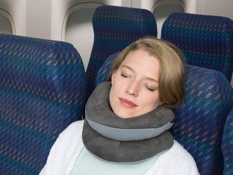 This $20 travel pillow saves my neck on long flights Best Neck Pillows For Travel, Best Neck Pillow For Flying, Best Travel Pillow Airplane, Travel Pillow Airplane, Gaming Pillow, Best Neck Pillow, Travelon Bags, Travel Neck Pillow, Travel Pillows