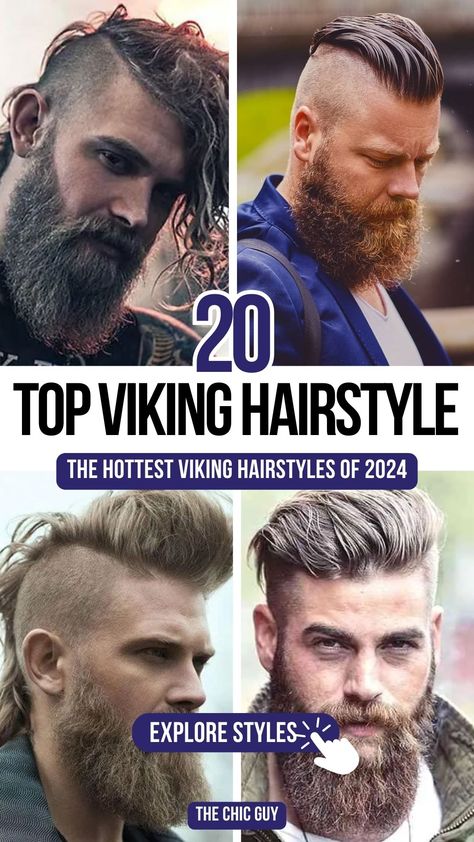 20 Hottest Viking Hairstyles for Men to Rock This Seaso Modern Viking Hairstyles For Men, Viking Hair With Undercut, Nordic Mens Hairstyles, Viking Haircut Men Long, Viking Mullet Men, Short Celtic Hairstyles, Long Undercut Hairstyles For Men, Mens Hairstyles Undercut Long, Modern Viking Hair Men