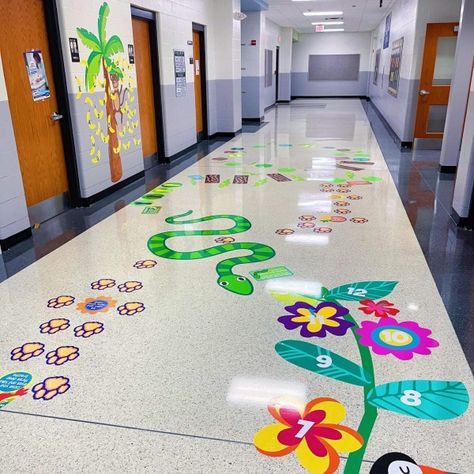 Indoor Sensory Paths | Sensory Hallway Decals & More Sensory Hallway, Sensory Trail, Sensory Seeking Behavior, Sensory Classroom, Tree Monkey, Sensory Pathways, Sensory Path, Sensory System, Back To School Art