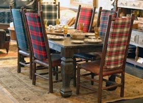 Eye For Design: Plaid.....Decorate Menswear Style Plaid Chair, Casa Country, Plaid Decor, Interior Design Rustic, Wide Plank Flooring, Interior Design Photos, Plaid Shirts, Style At Home, Rustic Interiors