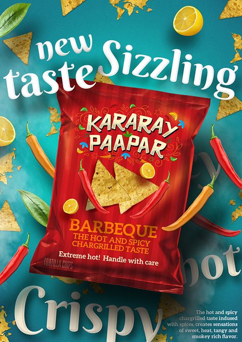 Kararay Paapar-Branding on Behance Modern Packaging Design, Chip Packaging, Packaging Snack, Packaged Snacks, Packaging Design Trends, Modern Packaging, Creative Advertising Design, Food Branding, Publicidad Creativa