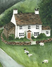 Cottage Drawing, House In Snow, Irish Images, Salt Box House, New England Colonial, Irish Houses, Irish Cottage, Snow Art, European Architecture