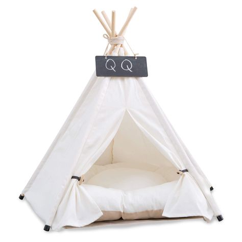 (Ad) Pet Teepee with Cushion for Dogs and Cats Puppies House with Bed Pet Tent Bed Indoor Outdoor (Modern) Dog Teepee, Pet Tent, Tent Bed, Pet Teepee, Dog Tent, Dog Crate Bed, Dog House Bed, Cat Tent, Puppy House