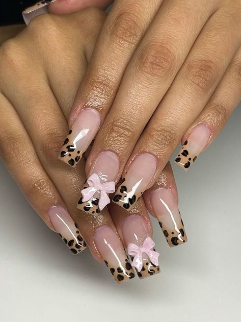 Pink Cheetah Nails, Nail Ideas Simple, Pink Leopard Nails, Wife Nails, Cheetah Print Nails, Nails Collection, Cheetah Nails, Leopard Print Nails, Girly Acrylic Nails