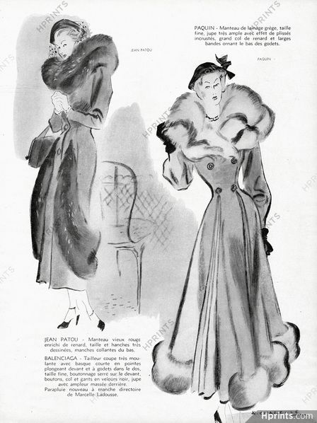 How To Draw Fur, Vintage Fashion Sketches, Jean Patou, Fashion Illustration Vintage, Fashion Sketchbook, Vintage Fur, Fashion Art Illustration, Fashion Design Sketches, Fur Coats