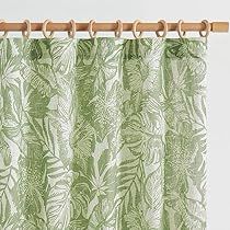 Country Farmhouse Curtains, Green Floral Curtains, Coastal Bedroom Curtains, William Morris Curtains, Bedroom Sage Green, Tropical Chic Decor, Tropical Curtains, Pattern Curtains, Long Living Room