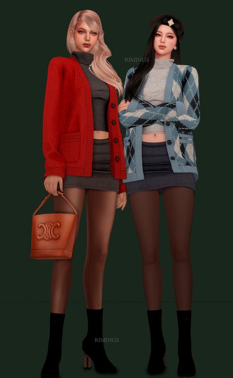 The Sims 4 Skin, Cold Outfits, Cold Weather Outfits, Sims 4 Cc, Feminine Outfit, The Sims 4, Sims Cc, Clothes Collection, The Sims