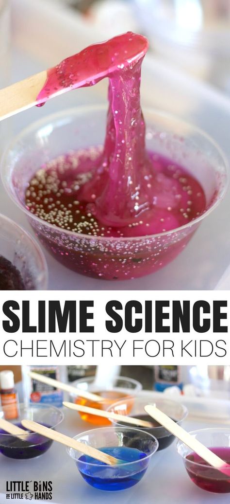 Slime Lab, Slime Science, Slime Experiment, Science Experiments Kids Preschool, Kids Slime, Diy Stressball, Science Experiments Kids Elementary, Chemistry For Kids, Homemade Slime Recipe