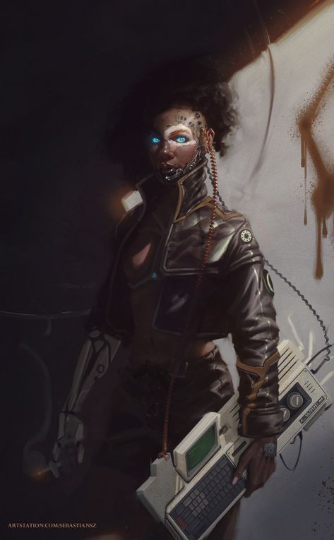 Cyberpunk Character Art, Shadowrun Characters, Shadowrun Rpg, Cyberpunk Red, Afrofuturism Art, Afro Futurism, Cyberpunk 2020, Cyberpunk Rpg, Cyberpunk Female