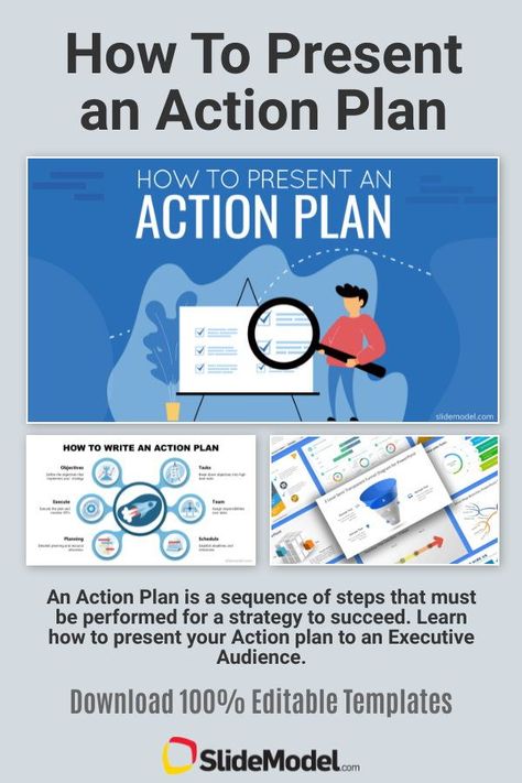 How to Present an Action Plan | Professional PowerPoint Templates and Slides - SlideModel.com How To Present A Presentation, Engagement Survey, Action Plan Template, Make A Presentation, Becoming A Nurse, Professional Powerpoint Templates, Professional Powerpoint, Business Performance, Smart Goals