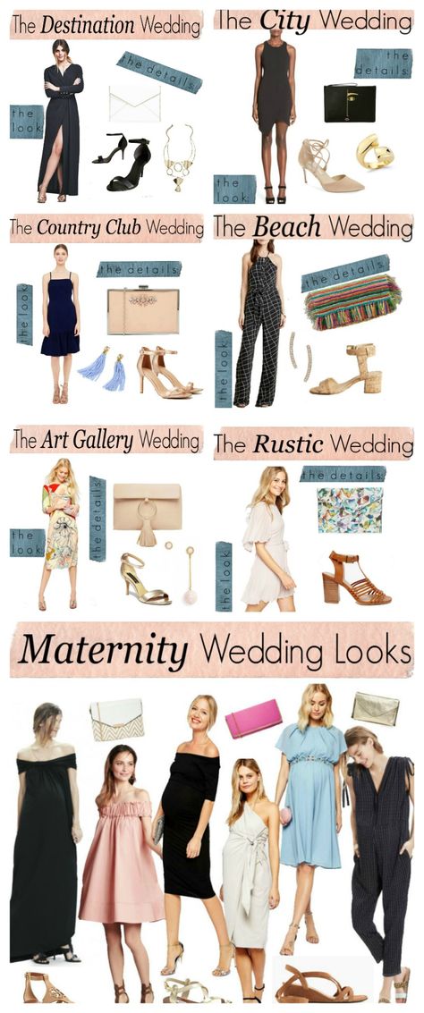 Seven head to toe looks for every wedding you attend this season. Whether it be a rustic wedding, a beach wedding, or a country club wedding, this post has a dress for all occasions and for all budgets! Country Club Wedding Guest Outfit, Attending A Wedding Outfit, Fashion Date Night, Art Gallery Wedding, Party Like Its 1999, Fashion For Moms, Date Night Outfit Ideas, Fashion Maternity, Pregnant Wedding