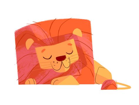 Daily Cat Drawings Lion Cute Illustration, Sleepy Illustration, Cute Lion Drawing, Daily Cat Drawings, Lion Character, Animal Illustration Kids, Lion Illustration, Lion Drawing, 동화 삽화