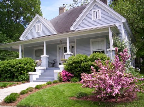 DeLena Ciamacco: The Real Estate Expert: Spring Listings In Full ... Ranch House Curb Appeal, Front Porch Pillars, Entryway Garden, Entry Garden, Porch Pillars, Purple House, Lavender Cottage, Front Porch Design, Cape Cod House