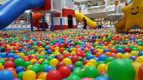 Ball pit with playground slide - Commons:Photo challenge/2021 - August - Playgrounds - Wikimedia Commons Ball Pit Aesthetic, Interesting Jobs, Thrift List, Sunshine Committee, Kids Ball Pit, Playground Balls, Playground Slide, Word Cat, Cognitive Science