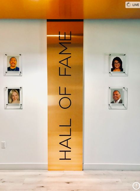 Hall of Fame Wall Dental Office Design Wall Of Fame Office Ideas, Office Award Wall, Hall Of Fame Design Ideas, Hall Of Fame Wall Design, Wall Of Fame Ideas Offices, Office Entrance Wall Design, Wall Of Fame Design, Wall Of Fame Ideas, Trimless Doors