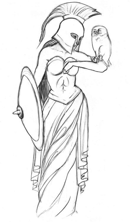 Athena Goddess Art Drawing, Athena Line Drawing, Athena Drawing Easy, Athena Greek Goddess Drawing, Roman And Greek Art, Athena Line Art, Athena Drawing Greek Mythology, Athena Art Drawing, Athena Goddess Drawing