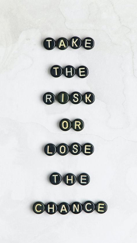 Take The Risk Or Lose The Chance, Photo Wallpaper Aesthetic, Fb Cover Design, Iphone Wallpaper Blue, Bead Letters, Word Typography, Inspirational Quotes Cards, Iphone Texts, Chance Quotes