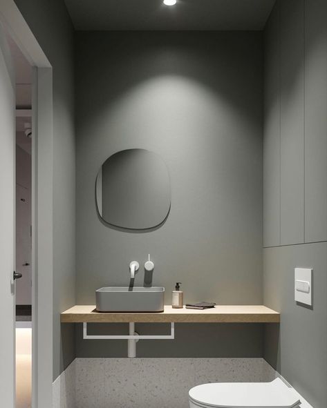 Minimal Bathroom Design, Toilet And Bathroom Design, Mini Bad, Minimal Bathroom, Wc Design, Restroom Design, Bathroom Plans, Clinic Interior Design, Washroom Design